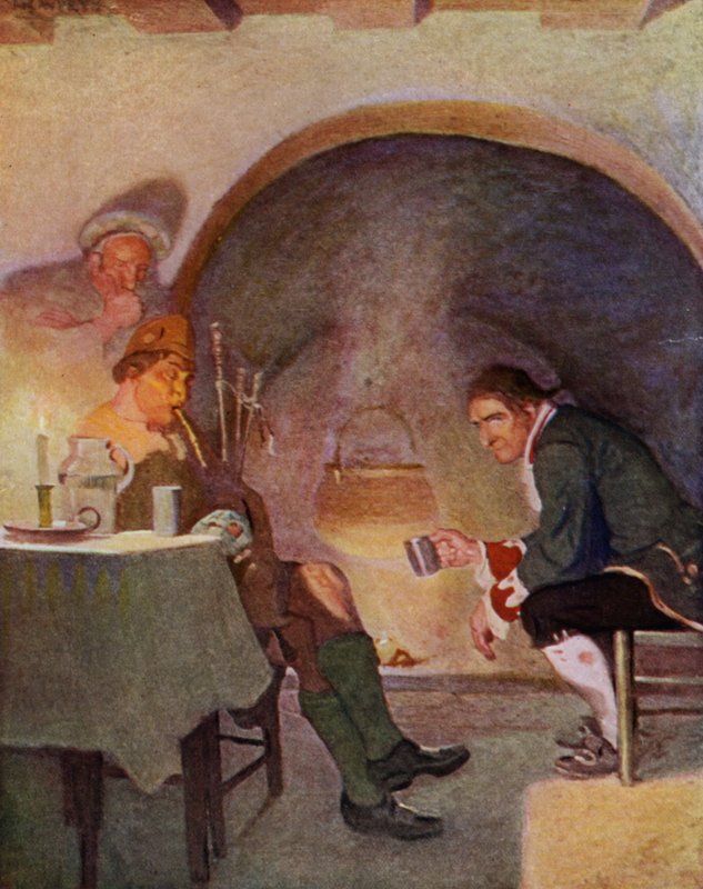 Illustration för Kidnapped av Robert Louis Stevenson (färg litho) av Newell Convers (after) Wyeth