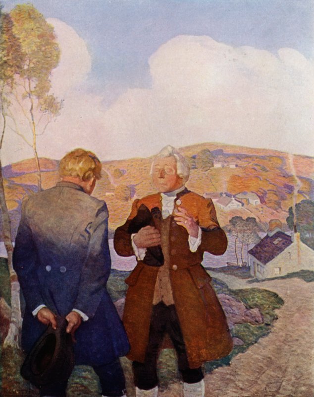 Illustration för Kidnapped av Robert Louis Stevenson (färg litho) av Newell Convers (after) Wyeth