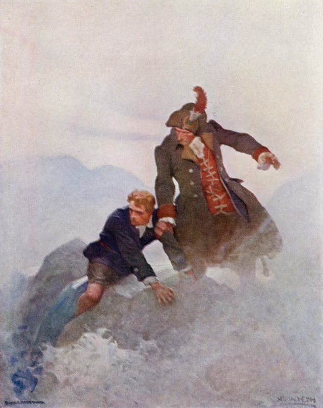 Illustration för Kidnapped av Robert Louis Stevenson (färg litho) av Newell Convers (after) Wyeth