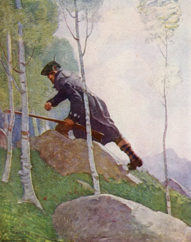 Illustration för Kidnapped av Robert Louis Stevenson (färg litho) av Newell Convers (after) Wyeth
