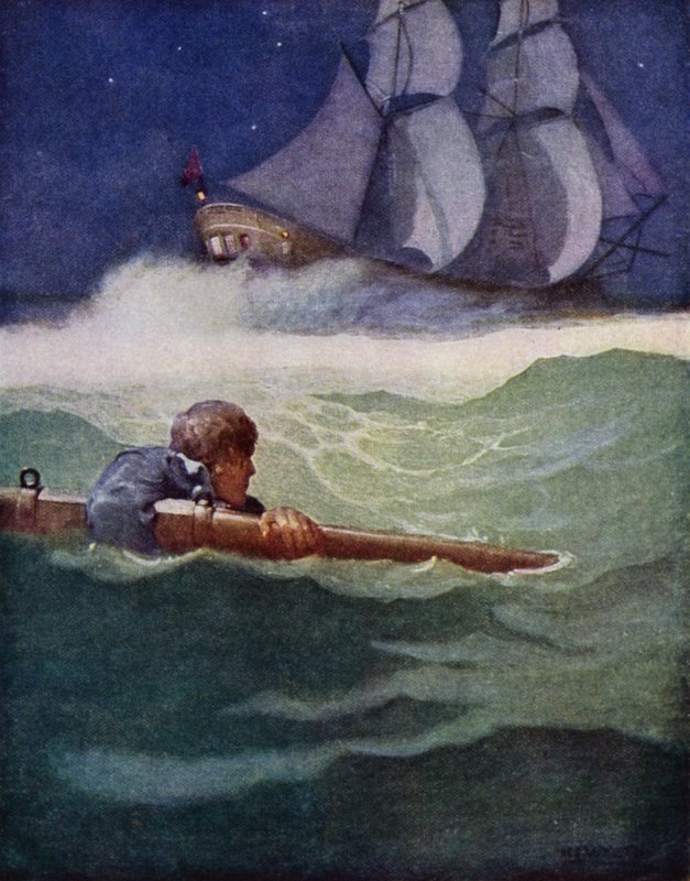 Illustration för Kidnapped av Robert Louis Stevenson (färg litho) av Newell Convers (after) Wyeth