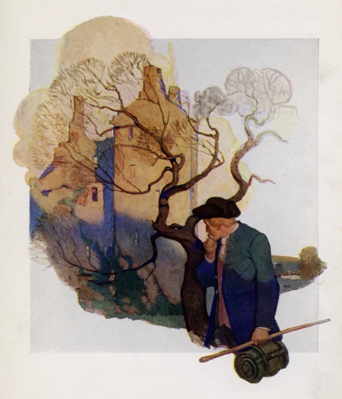 Titelsidesillustration för Kidnapped av Robert Louis Stevenson (färg litho) av Newell Convers (after) Wyeth