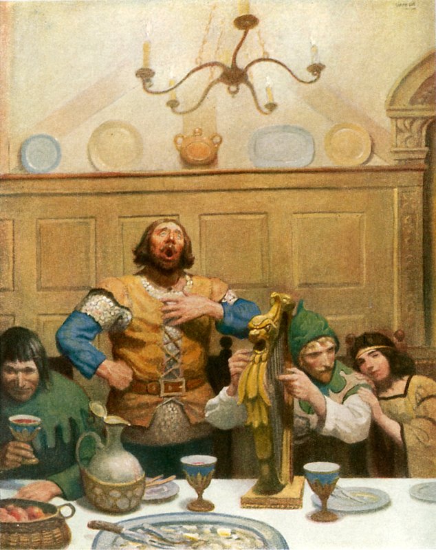 Lille John sjunger på banketten av Newell Convers Wyeth