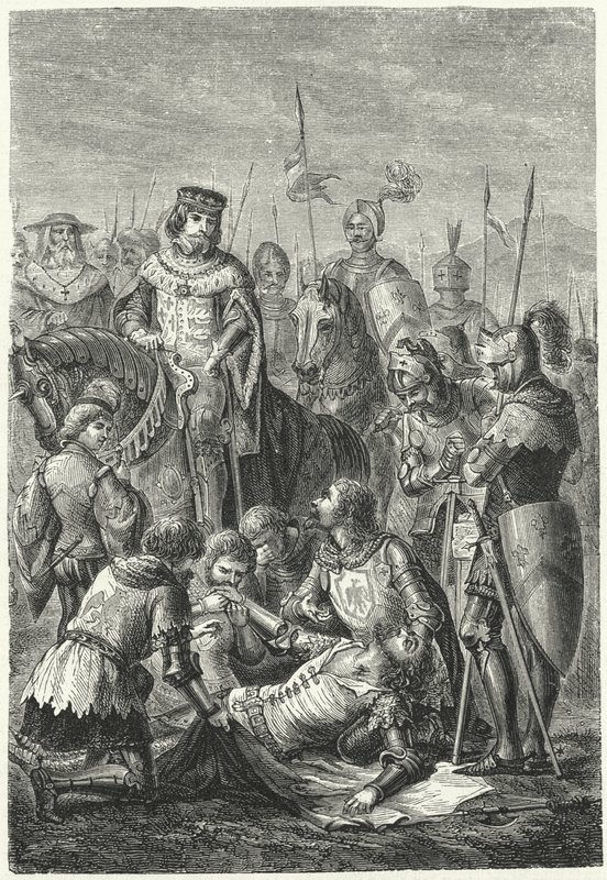 Manfred av Siciliens död i slaget vid Benevento av Niccolo Sanesi