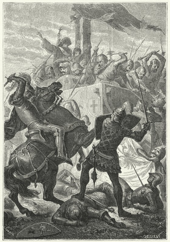 Kampen om langobardernas carroccio i slaget vid Cortenouva av Niccolo Sanesi
