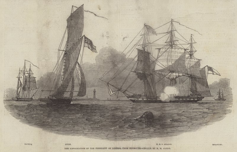 Liberias president embarkerar från Plymouth av Nicholas Matthews Condy