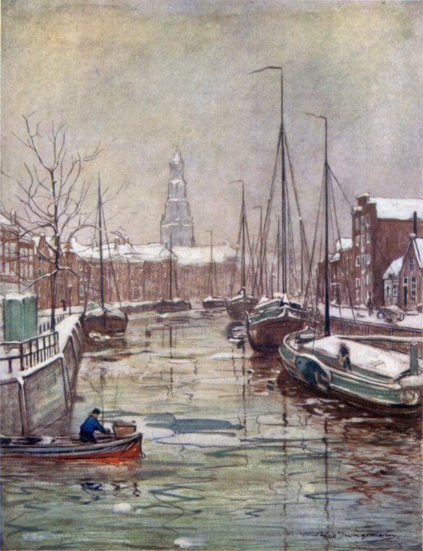 En Groningen-kanal i början av vintern av Nico Jungman
