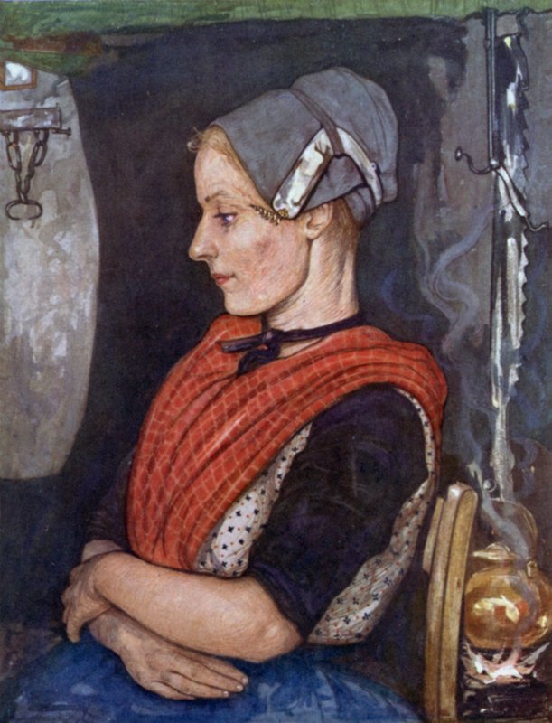 A Girl of Elspeet (färg litho) av Nico Jungman