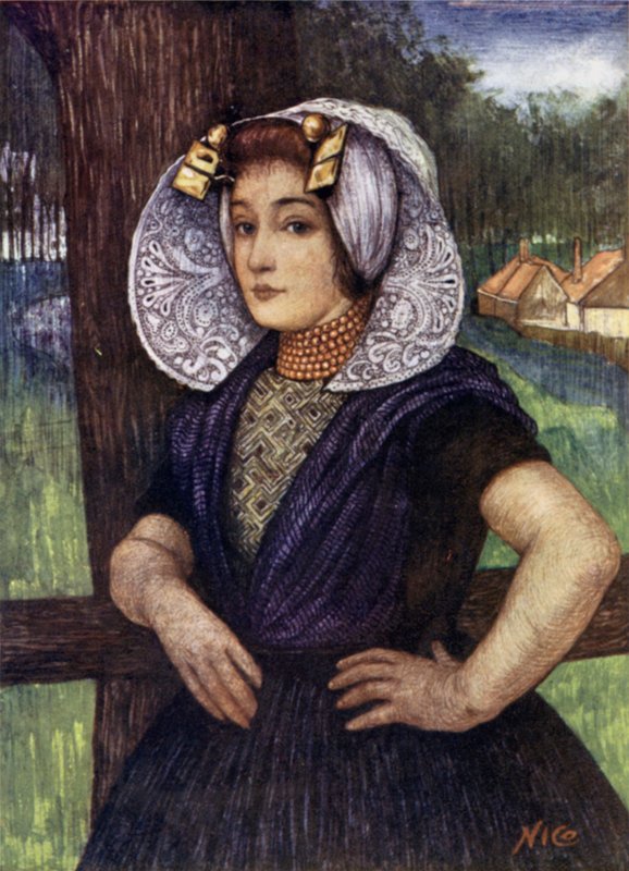 A Girl of Goes (färg litho) av Nico Jungman