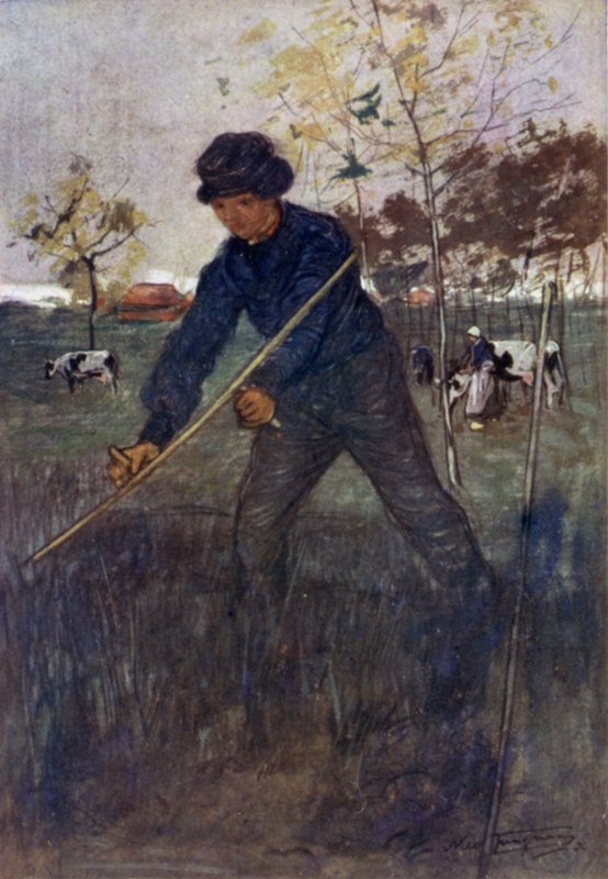 Gräsklipparen (litho i färg) av Nico Jungman