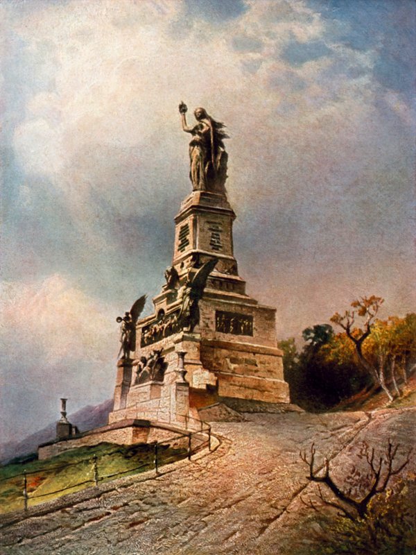 Niederwaldmonumentet (färg litho) av Nicolai Astudin