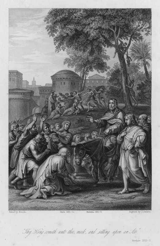 Kristi intåg i Jerusalem, Matteus XXI, 5 (gravyr) av Nicolas (after) Poussin