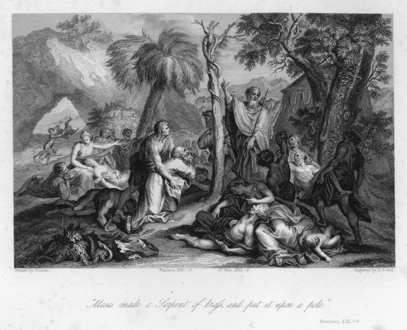 Resa upp den fräcka ormen, Nummer XXI, 9 (gravyr) av Nicolas (after) Poussin