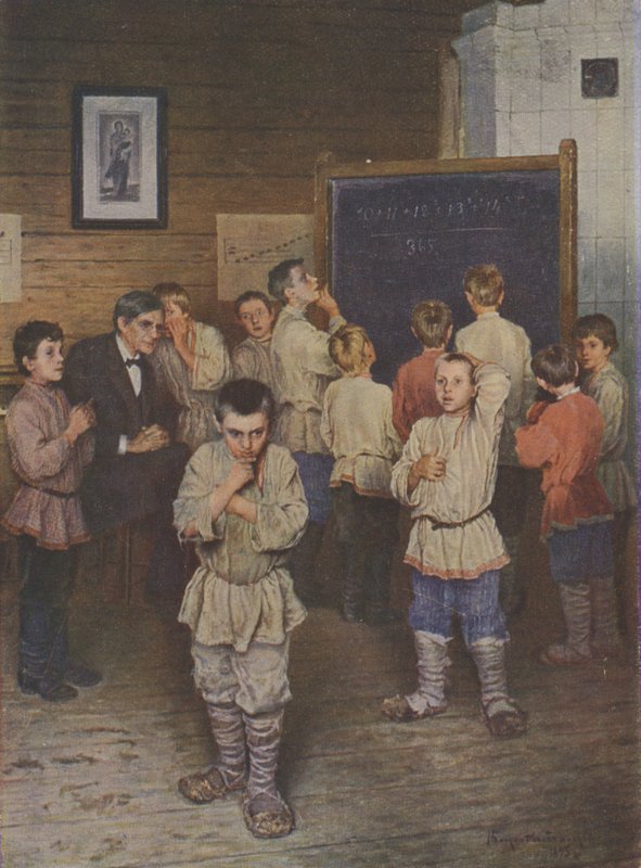 Mental beräkning, 1895 av Nikolai Petrovich Bogdanov Belsky