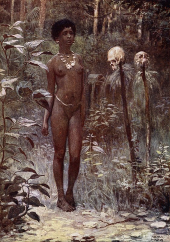 A Tapu Virgin, brittiska Salomonöarna (färg litho) av Norman Hardy