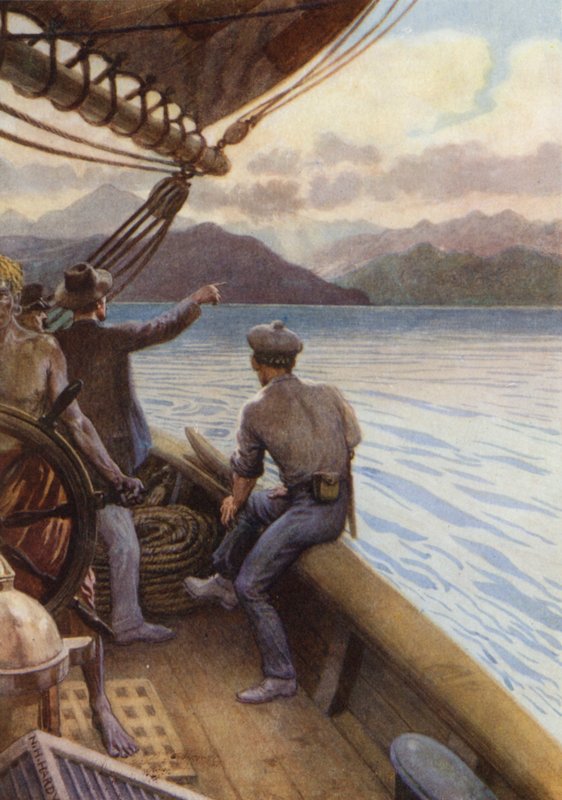 Cruising bland Sydhavsöarna (färg litho) av Norman Hardy