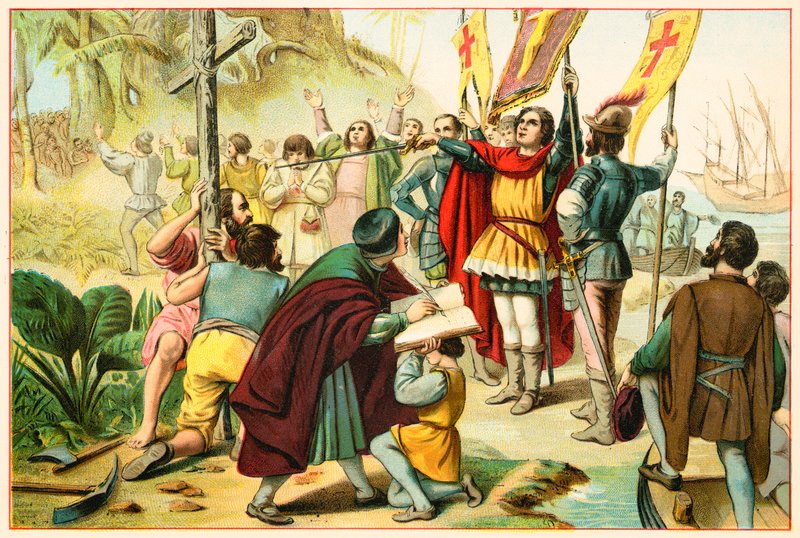 Columbus tar den nya världen i besittning av North American