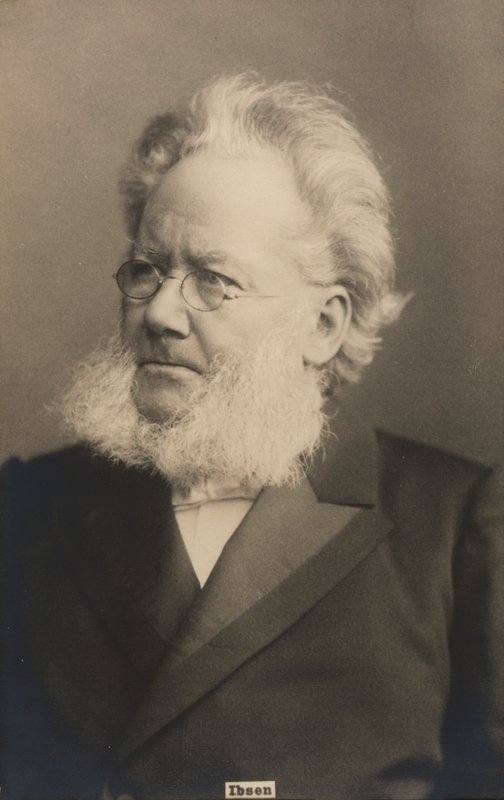 Henrik Ibsen, norsk dramatiker och poet (s/v foto) av Norwegian Photographer