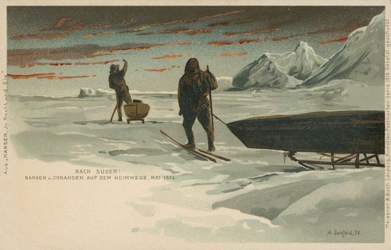 Nansens Fram-expedition, maj 1896 (färg litho) av Norwegian School