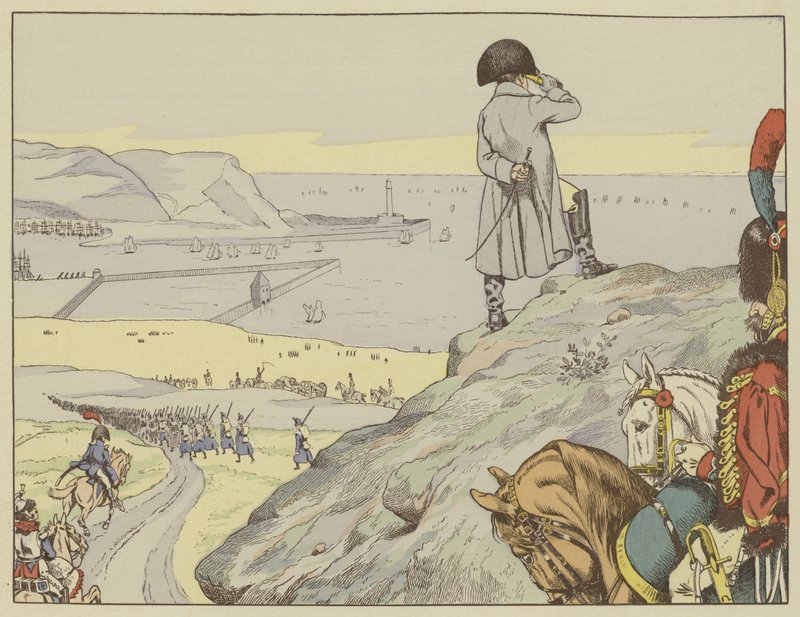 I lägret Boulogne tittade Napoleon ständigt över kanalen mot England, september 1803 av Onfray de Breville Job