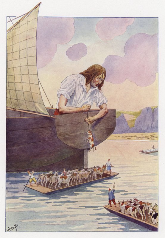 Illustration för Gullivers Travels av Onfray de Breville Job