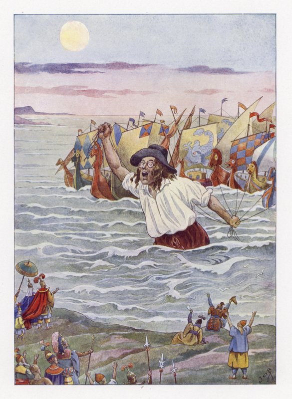 Illustration för Gullivers Travels av Onfray de Breville Job