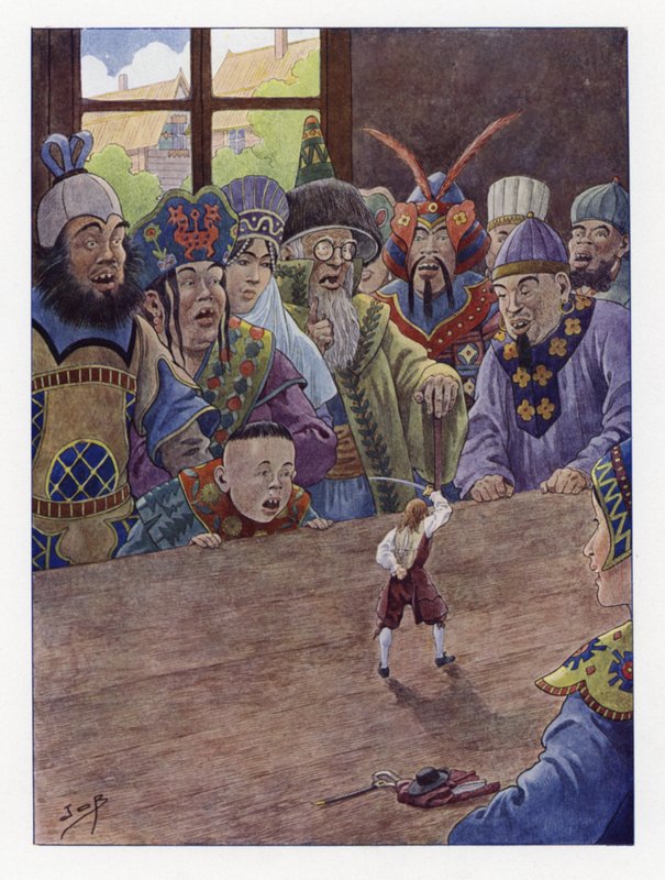 Illustration för Gullivers Travels av Onfray de Breville Job