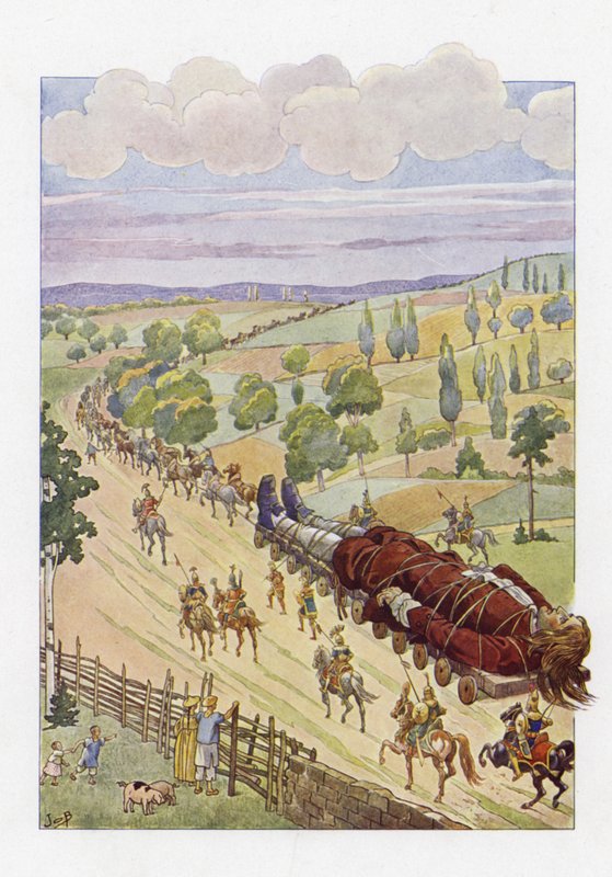 Illustration för Gullivers Travels av Onfray de Breville Job