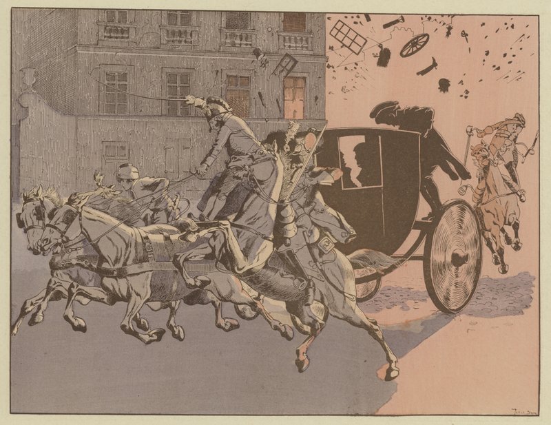 Napoleon anordnade en magnifik festival för att fira fredens år, den 9 november 1801 av Onfray de Breville Job