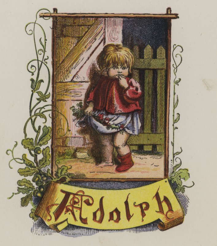 Liten pojke som heter Adolph (färg litho) av Oskar Pletsch