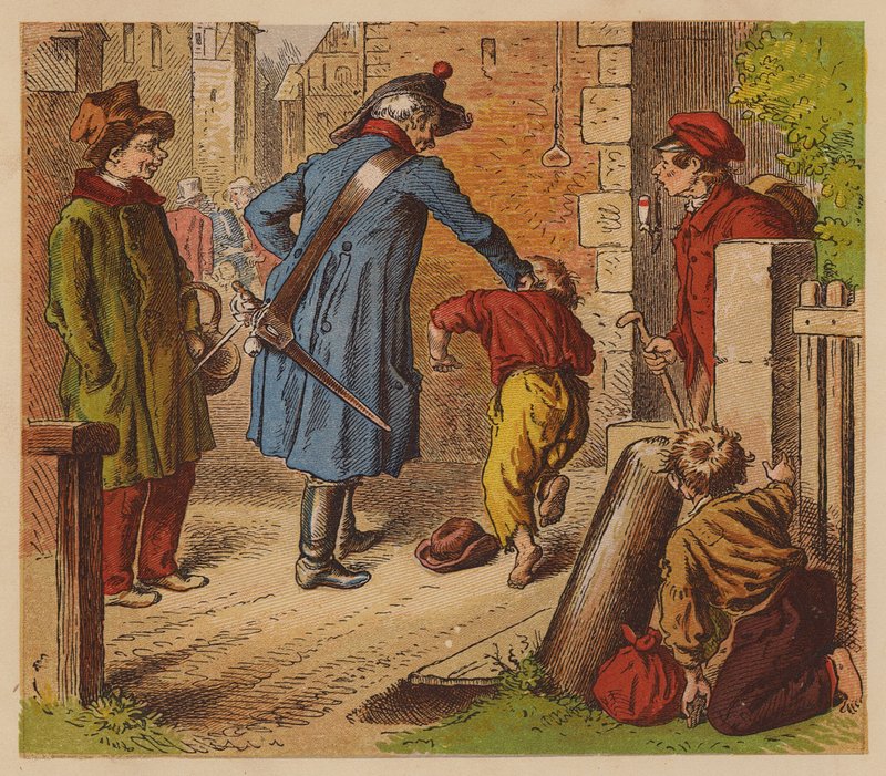 Naughty Boys (färglitografi) av Oskar Pletsch