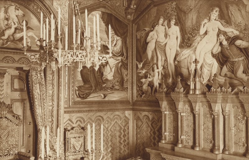 Bayerska kungar-slottet Neuschwanstein, studie, bilder av legenden Tannhausers av Otto Ballerstedt