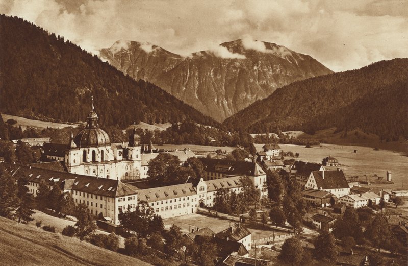 Ettal och dess kloster, mot Estergebirge av Otto Ballerstedt