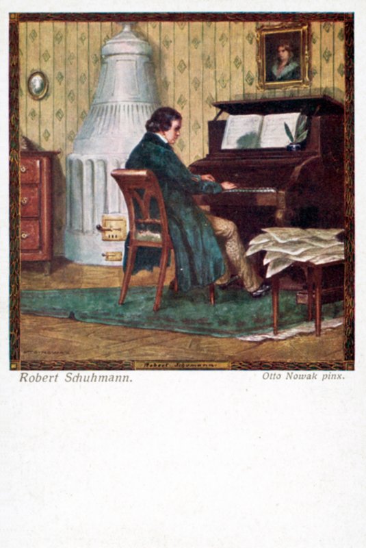Robert Schumann spelar piano av Otto Robert Nowak