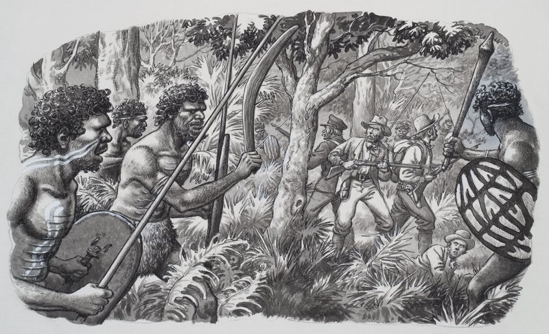 Aboriginer (gouache på papper) av Pat (1907-95) Nicolle