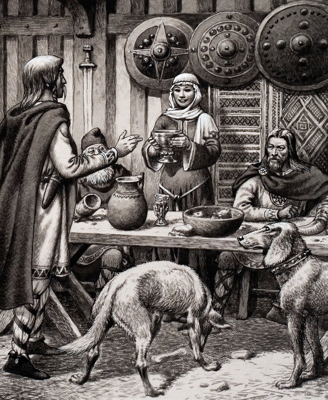 Anglosaxisk festmåltid av Pat (1907-95) Nicolle