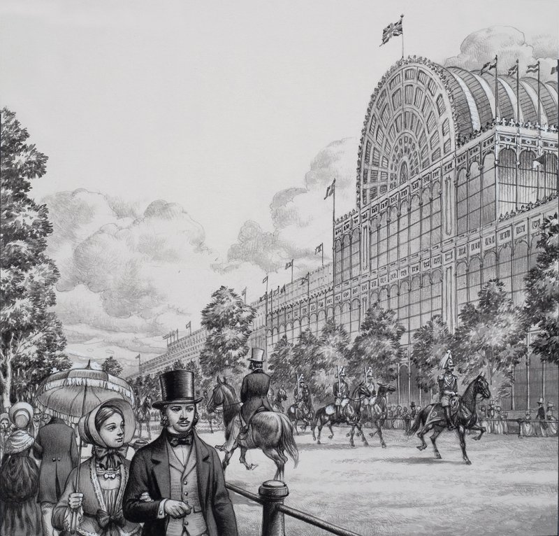 Crystal Palace (gouache på papper) av Pat (1907-95) Nicolle