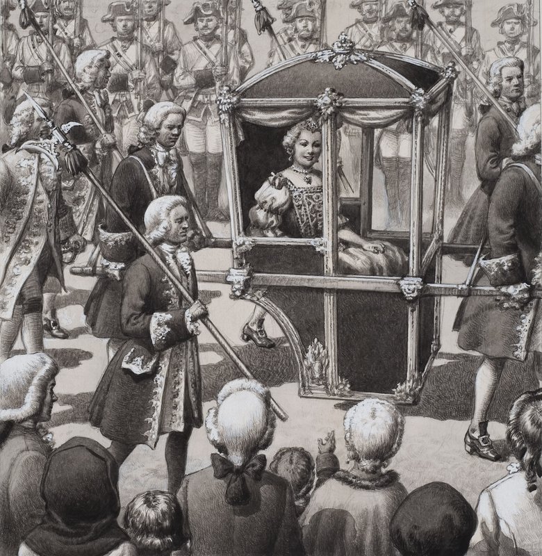 Kejsarinnan Maria Theresia (1717-80) (gouache på papper) av Pat (1907-95) Nicolle