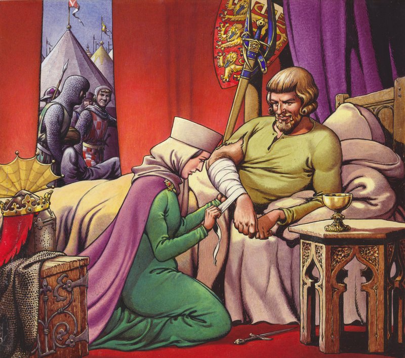 Kung Edward I, krigarkungen (gouache på papper) av Pat (1907-95) Nicolle