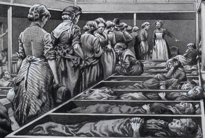 London Mission for Homeless Women (gouache på papper) av Pat (1907 95) Nicolle