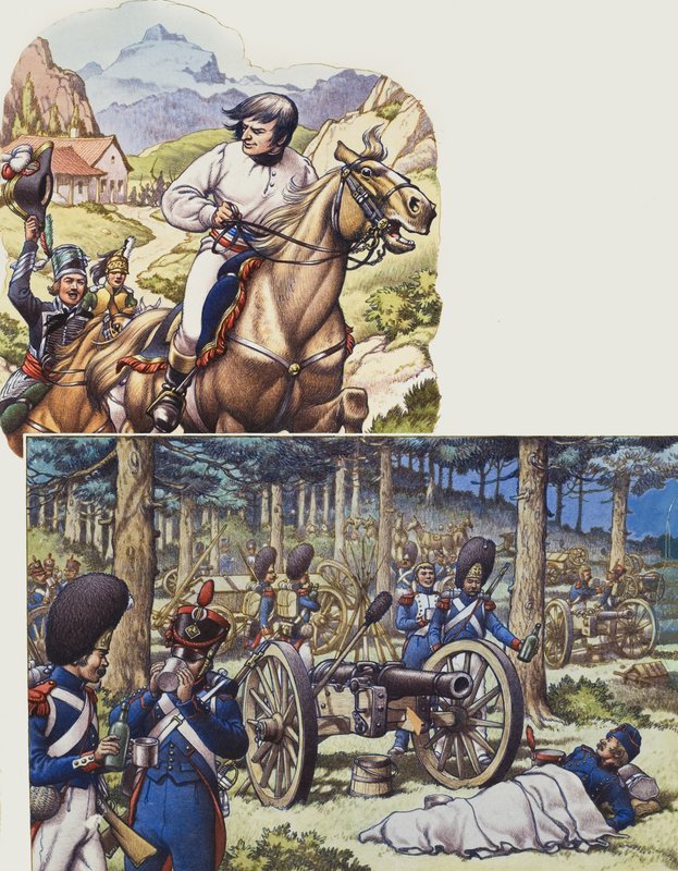 Napoleon och Napoleons kejserliga garde (gouache på papper) av Pat (1907 95) Nicolle