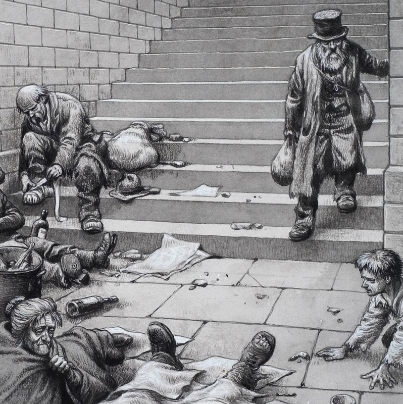 Victorian Poverty (gouache på papper) av Pat (1907 95) Nicolle