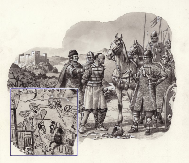 Korsfarare i Turkiet på 1000-talet (gouache på papper) av Pat (1907 95) Nicolle