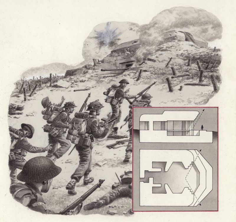 De allierades invasion av Normandie (gouache på papper) av Pat (1907-95) Nicolle