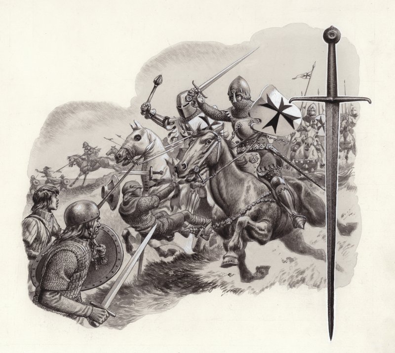 The Teutonic Knights (gouache på papper) av Pat (1907 95) Nicolle