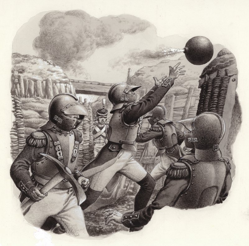 Soldaterna de genie i Napoleons kejserliga armé (gouache på papper) av Pat (1907 95) Nicolle
