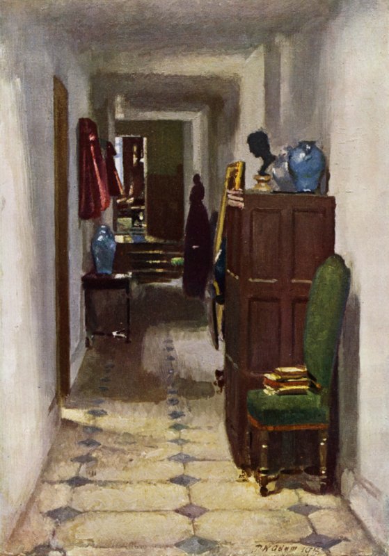 House of Sir Lewis Mallet, Ebury Street (färg litho) av Patrick William Adam