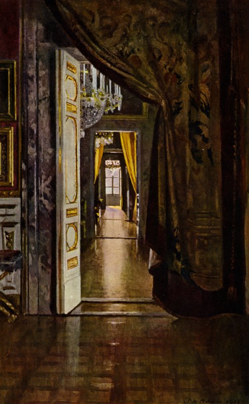 Palazzo Pitti, Florens (färg litho) av Patrick William Adam