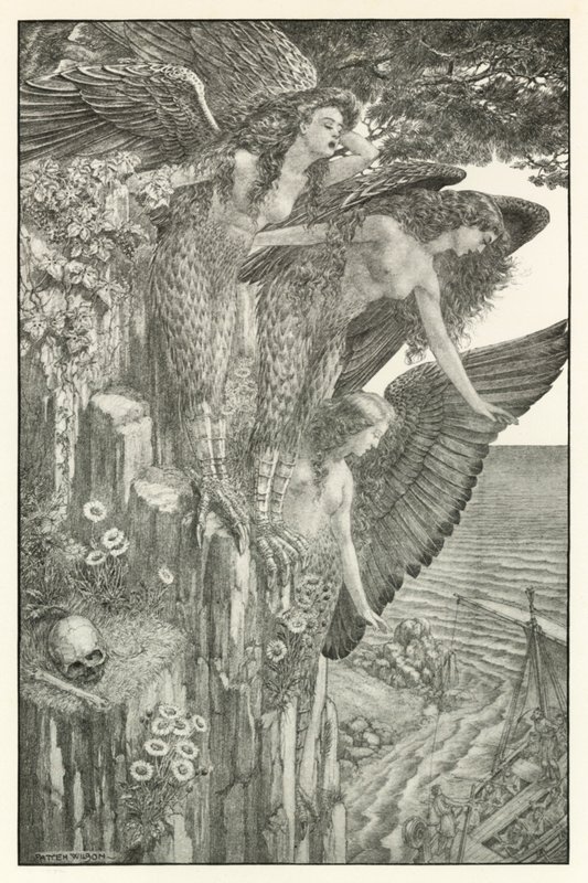 Illustration till Homeros Odysséen (litografi) av Patten (after) Wilson