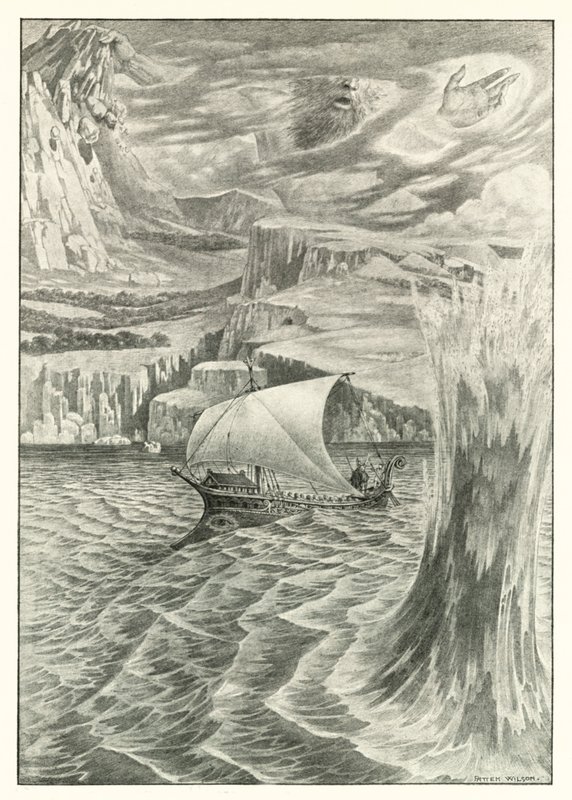Illustration till Homeros Odysséen (litografi) av Patten (after) Wilson